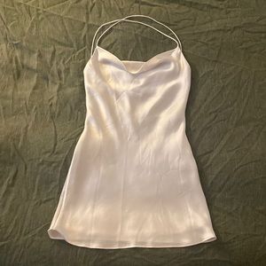 White Satin mini dress